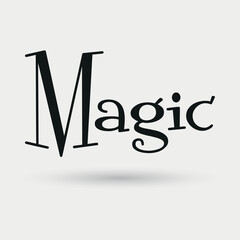 Magic word fantasy text Lettering vector illustration