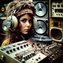 Woman with headphones