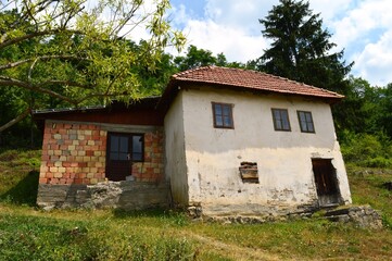 Fototapeta na wymiar added old country house