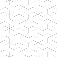 Seamless mosaic pattern. Zigzag figures ornament. Repeated puzzle shapes background. Logic game motif. Tiles wallpaper. Parquet backdrop. Digital paper. Web design, textile print. Vector.