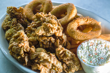 Chicken Strips with Onion Rings