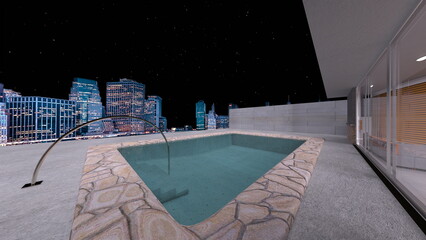 屋上プール付き住宅