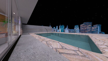 屋上プール付き住宅