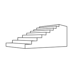 Obraz premium Stair vector icon.Outline vector icon isolated on white background stair .