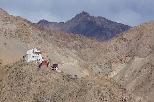 Tsemo Gompa situated above Leh Palace of Leh in the Indus Valley, Himalayas, Ladakh, India