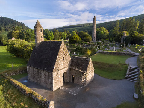 Glendalough, the site of an early Christian monastic settlement, Derrybawn, County Wicklow, Ireland