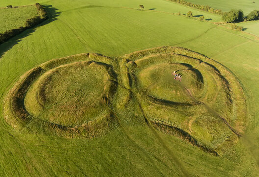 Aerial view of the Hill of Tara, ancient burial and ceremonial site, County Meath, Leinster, Ireland