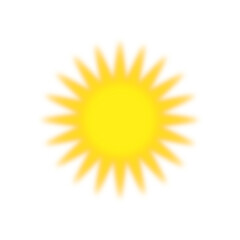 illustrazione con sole caldo e splendente su sfondo trasparente