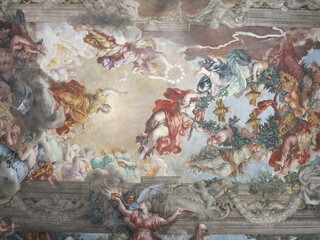 Palazzo Barberini Ceiling Fresco Detail in Rome, Italy