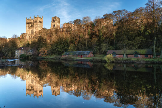 Durham Cathedral and the River Wear; Durham, Durham, England