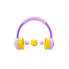 Headphone 3d icon in transparent background. Headset 3d symbol and sign. Modern and minimalistic. 3D rendered Illustration.