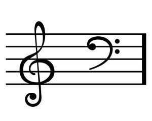 Bass and treble clefs