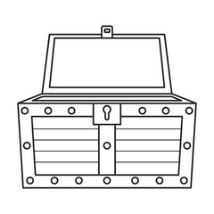 Chest treasure vector icon.Outline vector icon isolated on white background chest treasure.
