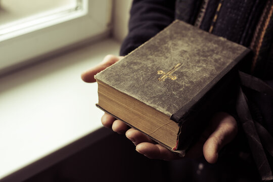 old bible in hand,beautiful photo