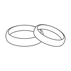 Wedding ring vector icon.Outline vector icon isolated on white background wedding ring .