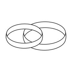 Wedding ring vector icon.Outline vector icon isolated on white background wedding ring .