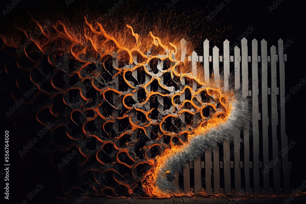 Poster method of making a new fence using orange sparks generative ai