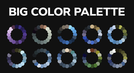 Large set of color palettes. Circular color palette. Vector illustration