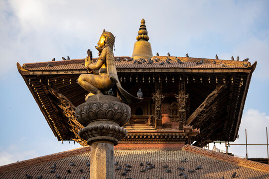 Garuda statue, Durbar Square in the old city of Patan or Lalitpur, Kathmandu Valley, Nepal