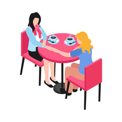 Isometric Lesbian Date Composition
