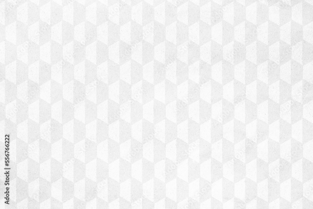 Poster white and light gray 3d cube shapes on a textured paper background. high resolution full frame abstr