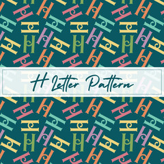 H Letter seamless Alphabet Pattern in random order on a dark background. Suitable for copyrighting watermark, school and learning theme,  gift wrapping paper, Textile fabric, Bed sheets and interior.