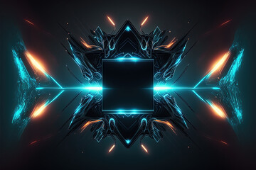 Abstract futuristic modern neon background wallpaper banner, 
