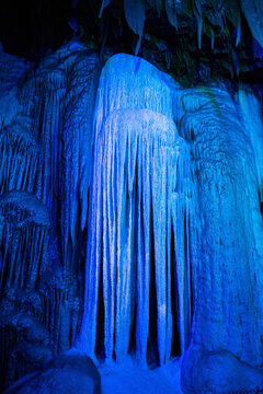 Diamond cascade cave drapery in Shenandoah Cavern.