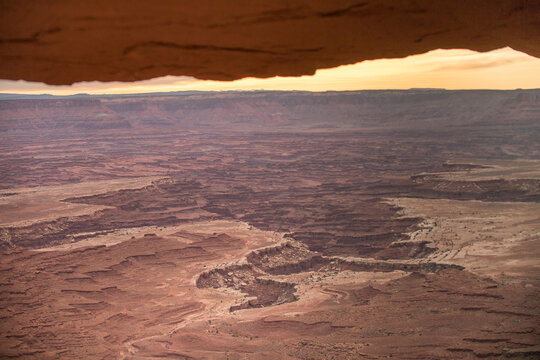 Sunrise over Canyonlands National Park, viewed through Mesa Arch.