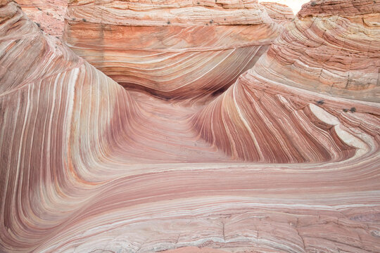 The Wave sandstone rock formation, located in Coyote Buttes North, Paria Canyon, Vermillion Cliffs Wilderness.