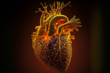 Human Heart. Created with generative AI.