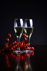 Happy New Year's Champagne and Glasses