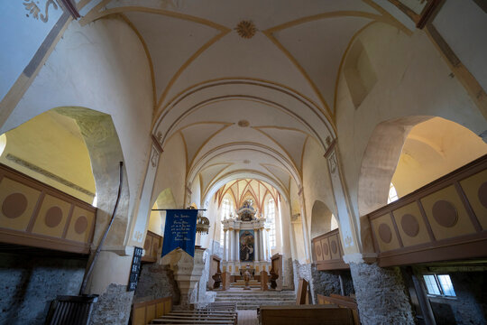 Interior of Biserica Saxon Church, Copsa Mare Fortified Church, Romania; Transylvania,  Romania