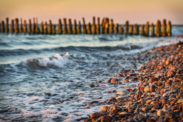 sunset on the coast of the Baltic Sea