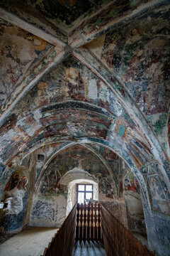 Religious frescos on the walls of Harman Saxon fortified church near Brasov, Transylvania, Romania; Brasov, Transylvania, Romania