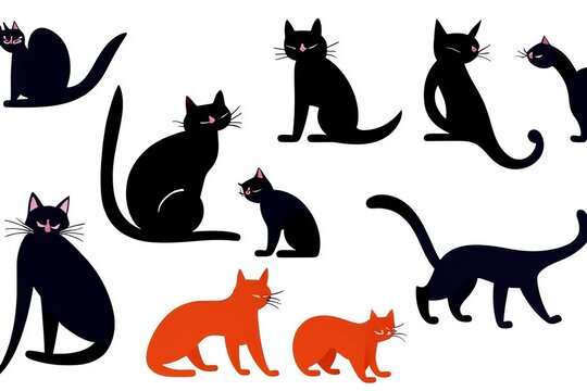Schwarze Katzen in 2D - Generative AI