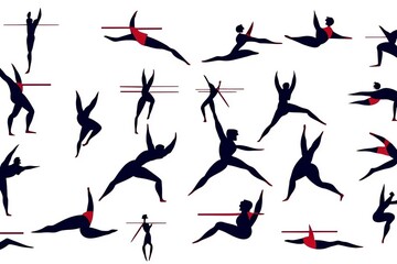 Seamles Patern of gymnasts