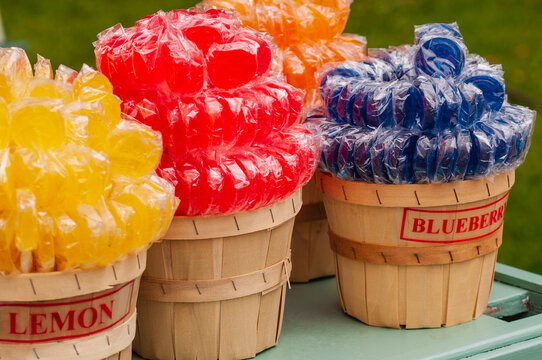 Various flavoured suckers on display for sale at Byward Market; Ottawa, Ontario, Canada