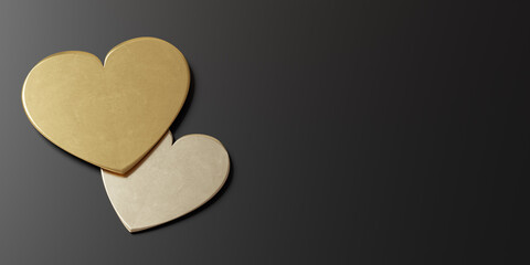 golden heart on a black background
