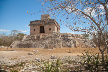 Temple of the Seven Dolls at Dzibilchaltun, a Mayan archaeological site; Merida, Yucatan, Mexico