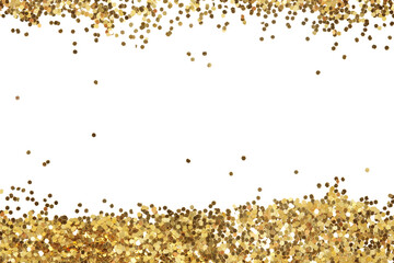 Abstract gold glitter confetti dot. Isolated on Png tranparent background.