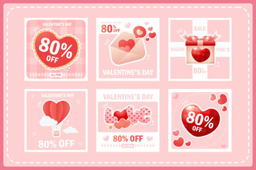 Fototapeta na wymiar Realistic valentines day background promo sale