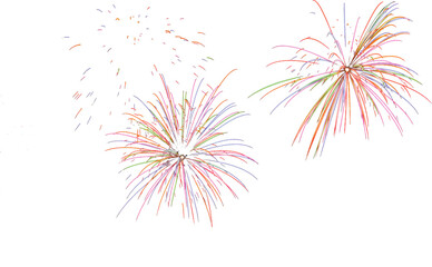 Isolated rainbow colored fireworks streaming - 556782263