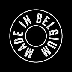 Made in Belgium text emblem stamp, concept background