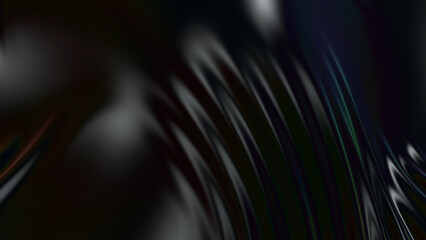 3D render beautiful folds of black silk in full screen, like a beautiful clean fabric background. Simple soft background with smooth folds like waves on a liquid surface. 37
