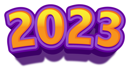 happy new year 2023 eve celebrations font golden purple shiny 