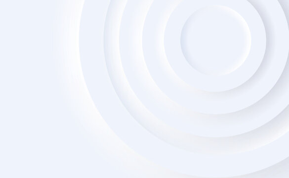 Abstract background neomorphism style. White Concentric Neumorphic Circles