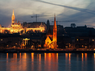 Budapest in the evening lights