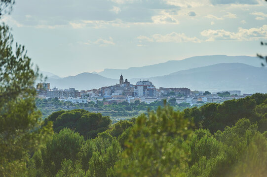 Landscape of a little village in morning light, Parc Natural dels Ports; Catalonia, Spain