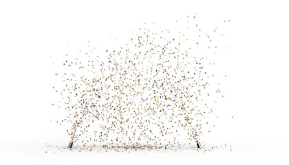 Fototapeta na wymiar pluie de confettis lancés par un canon - fond transparent - rendu 3D